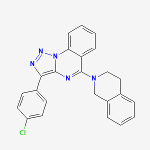 molecular formula C24H18ClN5 B11424412 3-(4-chlorophenyl)-5-(3,4-dihydroisoquinolin-2(1H)-yl)[1,2,3]triazolo[1,5-a]quinazoline 