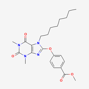 molecular formula C23H30N4O5 B11424415 methyl 4-[(1,3-dimethyl-7-octyl-2,6-dioxo-2,3,6,7-tetrahydro-1H-purin-8-yl)oxy]benzoate 