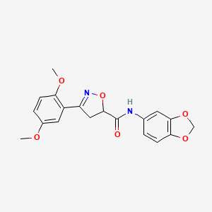 N-(1,3-benzodioxol-5-yl)-3-(2,5-dimethoxyphenyl)-4,5-dihydro-1,2-oxazole-5-carboxamide