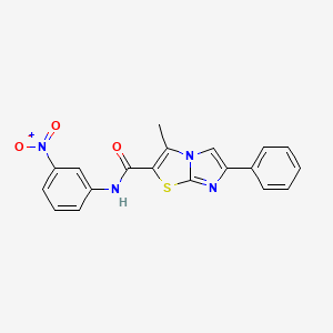 molecular formula C19H14N4O3S B11424428 3-methyl-N-(3-nitrophenyl)-6-phenylimidazo[2,1-b]thiazole-2-carboxamide 