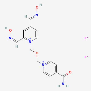 molecular formula C15H17N5O4.2I B1142443 [(Z)-[1-[(4-carbamoylpyridin-1-ium-1-yl)methoxymethyl]-2-[(Z)-hydroxyiminomethyl]-4-pyridylidene]methyl]-oxo-ammonium CAS No. 120103-35-7