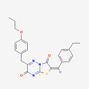 molecular formula C24H23N3O3S B11424436 (2E)-2-(4-ethylbenzylidene)-6-(4-propoxybenzyl)-7H-[1,3]thiazolo[3,2-b][1,2,4]triazine-3,7(2H)-dione 