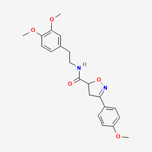 molecular formula C21H24N2O5 B11424462 N-[2-(3,4-dimethoxyphenyl)ethyl]-3-(4-methoxyphenyl)-4,5-dihydro-1,2-oxazole-5-carboxamide 