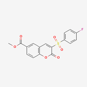 methyl 3-[(4-fluorophenyl)sulfonyl]-2-oxo-2H-chromene-6-carboxylate