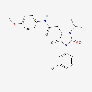 N-(4-methoxyphenyl)-2-[1-(3-methoxyphenyl)-2,5-dioxo-3-(propan-2-yl)imidazolidin-4-yl]acetamide