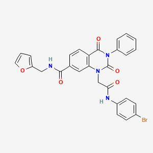 molecular formula C28H21BrN4O5 B11424509 1-{2-[(4-bromophenyl)amino]-2-oxoethyl}-N-(furan-2-ylmethyl)-2,4-dioxo-3-phenyl-1,2,3,4-tetrahydroquinazoline-7-carboxamide 