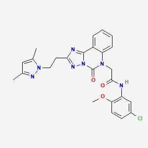 N-(5-chloro-2-methoxyphenyl)-2-{2-[2-(3,5-dimethyl-1H-pyrazol-1-yl)ethyl]-5-oxo-5H,6H-[1,2,4]triazolo[1,5-c]quinazolin-6-yl}acetamide