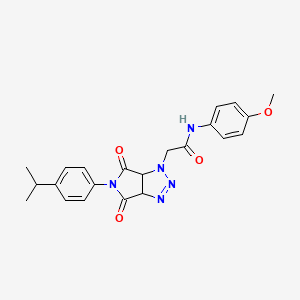 2-{4,6-dioxo-5-[4-(propan-2-yl)phenyl]-4,5,6,6a-tetrahydropyrrolo[3,4-d][1,2,3]triazol-1(3aH)-yl}-N-(4-methoxyphenyl)acetamide