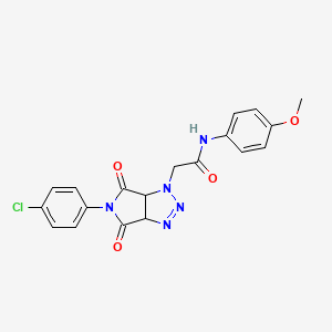 molecular formula C19H16ClN5O4 B11424528 2-[5-(4-chlorophenyl)-4,6-dioxo-4,5,6,6a-tetrahydropyrrolo[3,4-d][1,2,3]triazol-1(3aH)-yl]-N-(4-methoxyphenyl)acetamide 