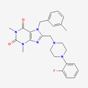 8-[[4-(2-Fluorophenyl)piperazin-1-yl]methyl]-1,3-dimethyl-7-[(3-methylphenyl)methyl]purine-2,6-dione