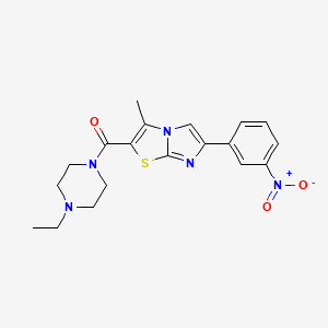 molecular formula C19H21N5O3S B11424564 (4-Ethylpiperazin-1-yl)(3-methyl-6-(3-nitrophenyl)imidazo[2,1-b]thiazol-2-yl)methanone 