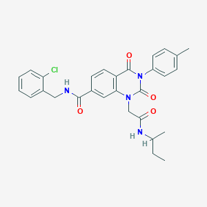 1-[2-(butan-2-ylamino)-2-oxoethyl]-N-(2-chlorobenzyl)-3-(4-methylphenyl)-2,4-dioxo-1,2,3,4-tetrahydroquinazoline-7-carboxamide