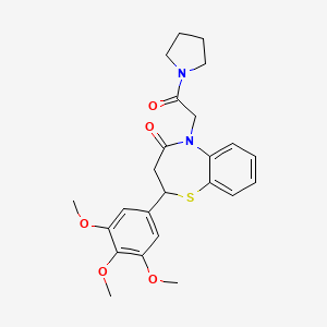 5-(2-oxo-2-(pyrrolidin-1-yl)ethyl)-2-(3,4,5-trimethoxyphenyl)-2,3-dihydrobenzo[b][1,4]thiazepin-4(5H)-one