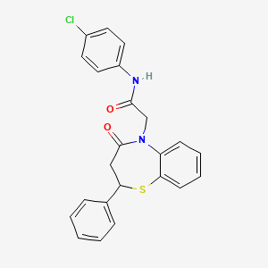 molecular formula C23H19ClN2O2S B11424644 N-(4-chlorophenyl)-2-(4-oxo-2-phenyl-3,4-dihydrobenzo[b][1,4]thiazepin-5(2H)-yl)acetamide 