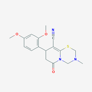 8-(2,4-dimethoxyphenyl)-3-methyl-6-oxo-3,4,7,8-tetrahydro-2H,6H-pyrido[2,1-b][1,3,5]thiadiazine-9-carbonitrile