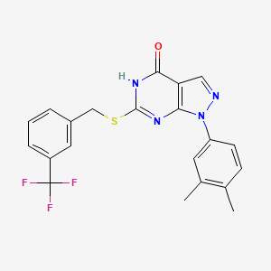 1-(3,4-dimethylphenyl)-6-((3-(trifluoromethyl)benzyl)thio)-1H-pyrazolo[3,4-d]pyrimidin-4(5H)-one