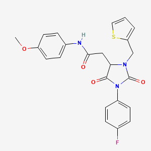 2-[1-(4-fluorophenyl)-2,5-dioxo-3-(thiophen-2-ylmethyl)imidazolidin-4-yl]-N-(4-methoxyphenyl)acetamide