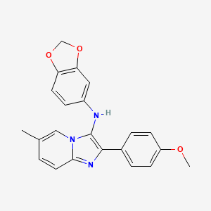 molecular formula C22H19N3O3 B11424686 N-(1,3-benzodioxol-5-yl)-2-(4-methoxyphenyl)-6-methylimidazo[1,2-a]pyridin-3-amine 