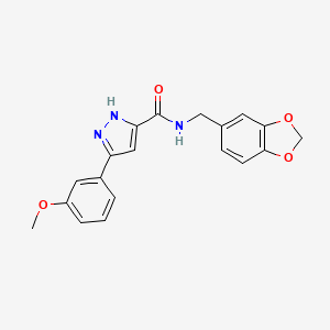 N-(1,3-benzodioxol-5-ylmethyl)-5-(3-methoxyphenyl)-1H-pyrazole-3-carboxamide