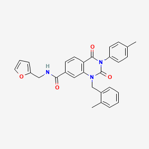 N-(furan-2-ylmethyl)-1-(2-methylbenzyl)-3-(4-methylphenyl)-2,4-dioxo-1,2,3,4-tetrahydroquinazoline-7-carboxamide