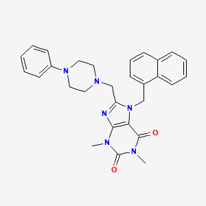 1,3-Dimethyl-7-(naphthalen-1-ylmethyl)-8-[(4-phenylpiperazin-1-yl)methyl]purine-2,6-dione