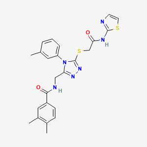 3,4-Dimethyl-N-{[4-(3-methylphenyl)-5-({[(1,3-thiazol-2-YL)carbamoyl]methyl}sulfanyl)-4H-1,2,4-triazol-3-YL]methyl}benzamide