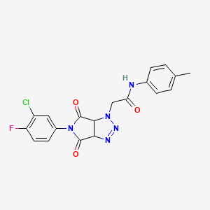 2-[5-(3-chloro-4-fluorophenyl)-4,6-dioxo-4,5,6,6a-tetrahydropyrrolo[3,4-d][1,2,3]triazol-1(3aH)-yl]-N-(4-methylphenyl)acetamide