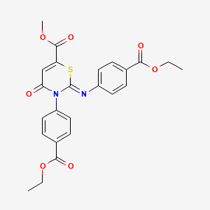 molecular formula C24H22N2O7S B11424781 methyl (2Z)-3-[4-(ethoxycarbonyl)phenyl]-2-{[4-(ethoxycarbonyl)phenyl]imino}-4-oxo-3,4-dihydro-2H-1,3-thiazine-6-carboxylate 