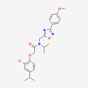 2-[2-bromo-4-(propan-2-yl)phenoxy]-N-{[3-(4-methoxyphenyl)-1,2,4-oxadiazol-5-yl]methyl}-N-(propan-2-yl)acetamide