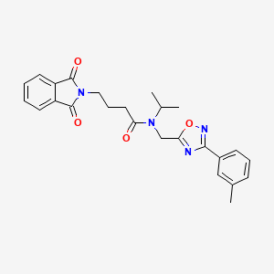 molecular formula C25H26N4O4 B11424791 4-(1,3-dioxo-1,3-dihydro-2H-isoindol-2-yl)-N-{[3-(3-methylphenyl)-1,2,4-oxadiazol-5-yl]methyl}-N-(propan-2-yl)butanamide 