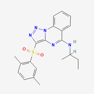 molecular formula C21H23N5O2S B11424812 N-(butan-2-yl)-3-[(2,5-dimethylphenyl)sulfonyl][1,2,3]triazolo[1,5-a]quinazolin-5-amine 