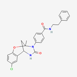 4-(8-chloro-2-methyl-4-oxo-5,6-dihydro-2H-2,6-methano-1,3,5-benzoxadiazocin-3(4H)-yl)-N-(2-phenylethyl)benzamide