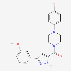 1-(4-Fluorophenyl)-4-[3-(3-methoxyphenyl)-1H-pyrazole-5-carbonyl]piperazine