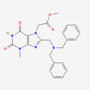 molecular formula C24H25N5O4 B11424832 methyl {8-[(dibenzylamino)methyl]-3-methyl-2,6-dioxo-1,2,3,6-tetrahydro-7H-purin-7-yl}acetate 