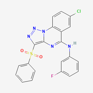 7-chloro-N-(3-fluorophenyl)-3-(phenylsulfonyl)[1,2,3]triazolo[1,5-a]quinazolin-5-amine