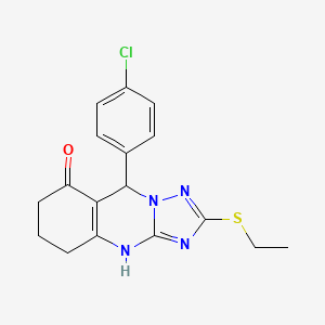 molecular formula C17H17ClN4OS B11424854 9-(4-chlorophenyl)-2-(ethylsulfanyl)-5,6,7,9-tetrahydro[1,2,4]triazolo[5,1-b]quinazolin-8(4H)-one 