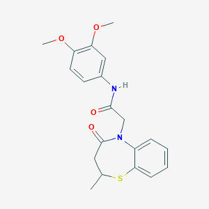 N-(3,4-dimethoxyphenyl)-2-(2-methyl-4-oxo-3,4-dihydrobenzo[b][1,4]thiazepin-5(2H)-yl)acetamide