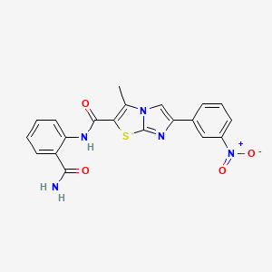 N-(2-carbamoylphenyl)-3-methyl-6-(3-nitrophenyl)imidazo[2,1-b]thiazole-2-carboxamide