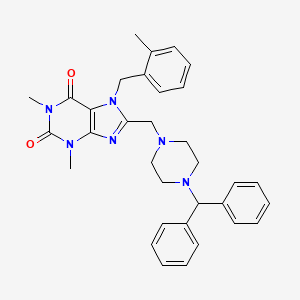 8-[(4-benzhydrylpiperazin-1-yl)methyl]-1,3-dimethyl-7-(2-methylbenzyl)-3,7-dihydro-1H-purine-2,6-dione