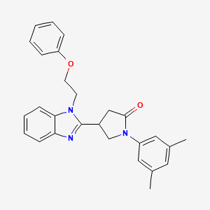 molecular formula C27H27N3O2 B11424901 1-(3,5-dimethylphenyl)-4-[1-(2-phenoxyethyl)-1H-benzimidazol-2-yl]pyrrolidin-2-one 