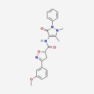 N-(1,5-dimethyl-3-oxo-2-phenyl-2,3-dihydro-1H-pyrazol-4-yl)-3-(3-methoxyphenyl)-4,5-dihydro-1,2-oxazole-5-carboxamide