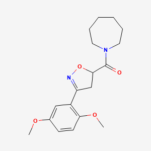 Azepan-1-yl[3-(2,5-dimethoxyphenyl)-4,5-dihydro-1,2-oxazol-5-yl]methanone