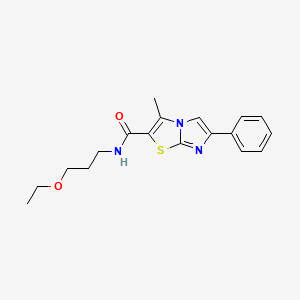 molecular formula C18H21N3O2S B11424931 N-(3-ethoxypropyl)-3-methyl-6-phenylimidazo[2,1-b]thiazole-2-carboxamide 