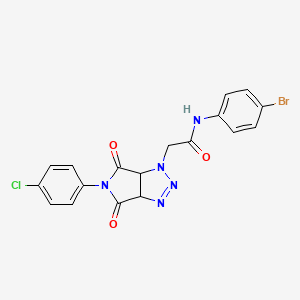 N-(4-bromophenyl)-2-[5-(4-chlorophenyl)-4,6-dioxo-4,5,6,6a-tetrahydropyrrolo[3,4-d][1,2,3]triazol-1(3aH)-yl]acetamide