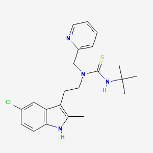 3-(tert-butyl)-1-(2-(5-chloro-2-methyl-1H-indol-3-yl)ethyl)-1-(pyridin-2-ylmethyl)thiourea