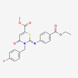 methyl (2Z)-2-{[4-(ethoxycarbonyl)phenyl]imino}-3-(4-fluorobenzyl)-4-oxo-3,4-dihydro-2H-1,3-thiazine-6-carboxylate