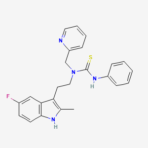 molecular formula C24H23FN4S B11424979 1-(2-(5-fluoro-2-methyl-1H-indol-3-yl)ethyl)-3-phenyl-1-(pyridin-2-ylmethyl)thiourea 