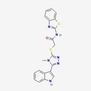 2-((5-(1H-indol-3-yl)-4-methyl-4H-1,2,4-triazol-3-yl)thio)-N-(benzo[d]thiazol-2-yl)acetamide