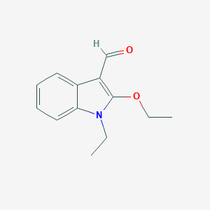 molecular formula C13H15NO2 B114250 2-Ethoxy-1-ethyl-1H-indole-3-carbaldehyde CAS No. 141210-88-0