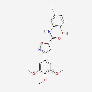 N-(2-hydroxy-5-methylphenyl)-3-(3,4,5-trimethoxyphenyl)-4,5-dihydro-1,2-oxazole-5-carboxamide